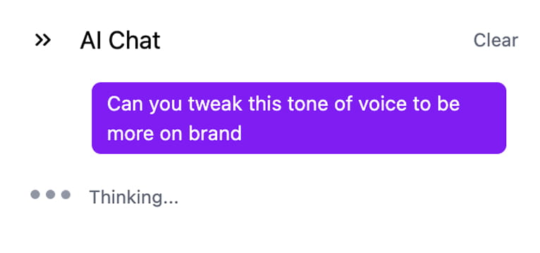 AI chat assistant generating proposal content