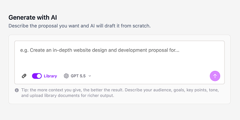 Starting a new proposal from a template