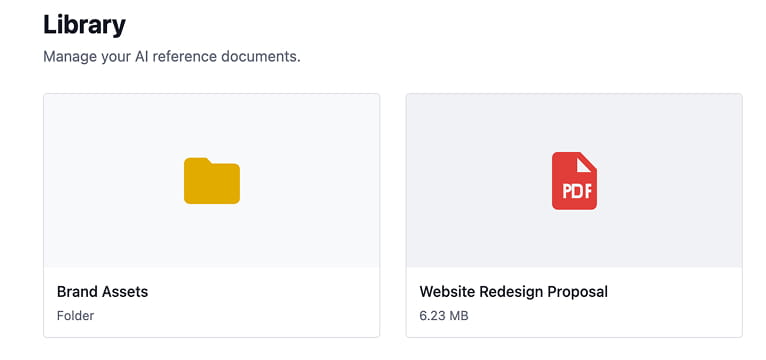 AI reference library with branding and style guides